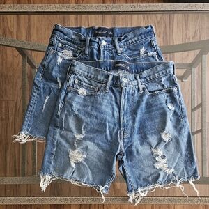 A&F Distressed Denim Shorts Bundle | Relaxed Fit • Stretch
